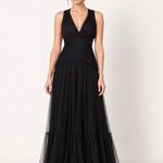 Noir Seraphine Drop-Waist Tulle Maxi Dress — front view