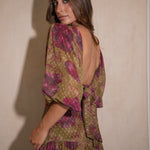 Olive Roseraie floral set, angled back view