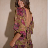 Olive Roseraie floral set, angled back view