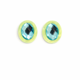 Olivia Statement Earrings Oval - Blue Peacock
