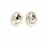 Olivia Statement Earrings Oval - Frosted Glacier