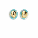 Olivia Statement Earrings Oval -  Lemon Drop