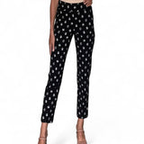 Krazy Larry P507 Pull on Pant - Black Mini Flowers