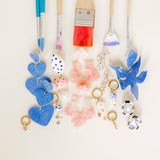 Penny Heart Statement Earrings - Denim
