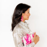 Penny Heart Statement Earrings - Love Struck Pink