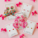 Penny Heart Statement Earrings - Love Struck Pink