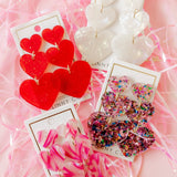 Penny Heart Statement Earrings - Love Struck Pink
