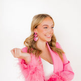 Penny Heart Statement Earrings - Love Struck Pink