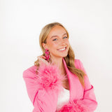 Penny Heart Statement Earrings - Love Struck Pink