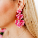 Penny Heart Statement Earrings - Love Struck Pink