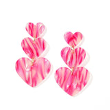 Penny Heart Statement Earrings - Love Struck Pink