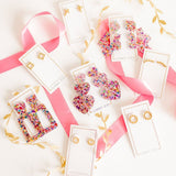 Penny Heart Statement Earrings - Pink Birthday Confetti