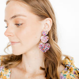 Penny Heart Statement Earrings - Pink Birthday Confetti