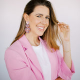 Penny Heart Statement Earrings - Pink Birthday Confetti
