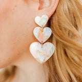 Penny Heart Statement Earrings - Rainbow Sherbert