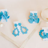 Penny Heart Statement Earrings - Turquoise