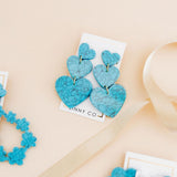 Penny Heart Statement Earrings - Turquoise