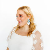 Penny Heart Statement Earrings - Turquoise