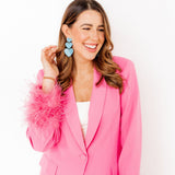 Penny Heart Statement Earrings - Turquoise