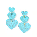Penny Heart Statement Earrings - Turquoise