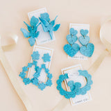 Penny Heart Statement Earrings - Turquoise