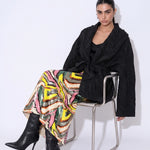 Prisme Ondulé Sequin Column Skirt in Multi — seated view