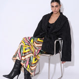 Prisme Ondulé Sequin Column Skirt in Multi — seated view
