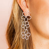 Reagan Flower Statement Earring - Clear