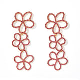 Reagan Flower Statement Earring - Pink