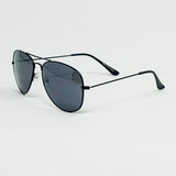 Retro Aviator SunglassesWith Smoke Lense in Black