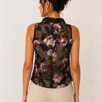 Rosalie Floral Fringe Top — back view