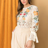 EMBROIDERED LACE TOP
