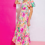 IT STARTS NOW WOVEN MIDI DRESS