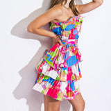 PARADISE PALMS WOVEN MINI DRESS