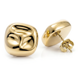Sara Square Hammered Hoop Earrings Gold
