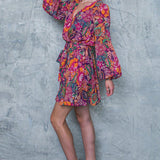 PICKING DAISIES PLUM WOVEN MINI DRESS