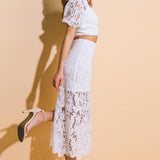UNFORGETTABLE ICON WOVEN LACE TOP AND SKIRT SET