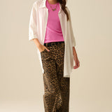 Sleeveless Ribbed knitted Top In fucshia