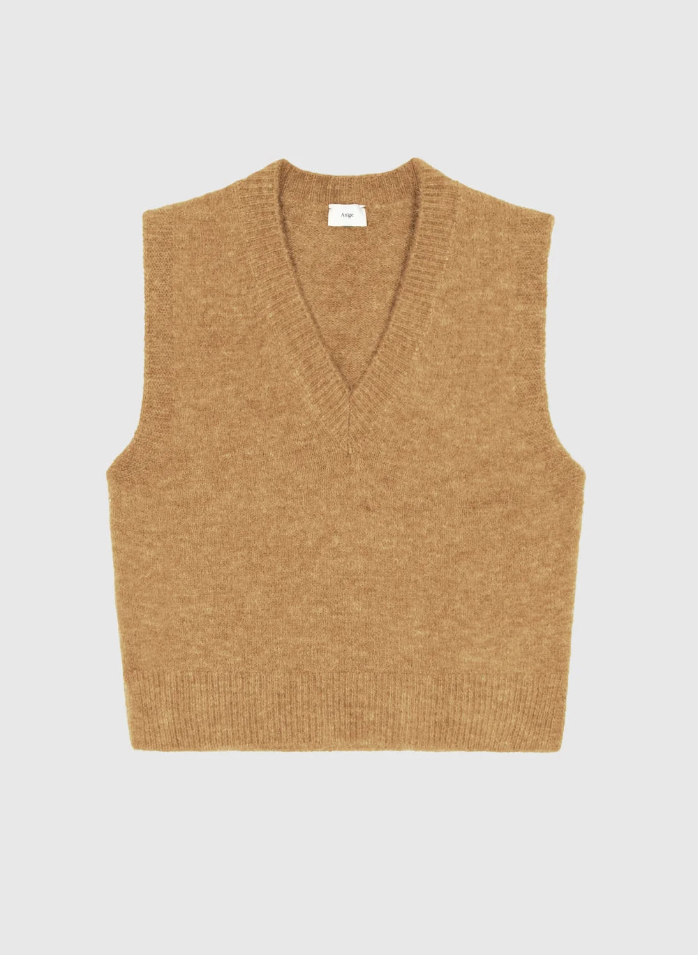Solène V-Neck Sweater Vest — Biscuit