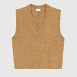 Solène V-Neck Sweater Vest — Biscuit