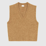 Solène V-Neck Sweater Vest — Biscuit