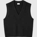 Solène V-Neck Sweater Vest — Black