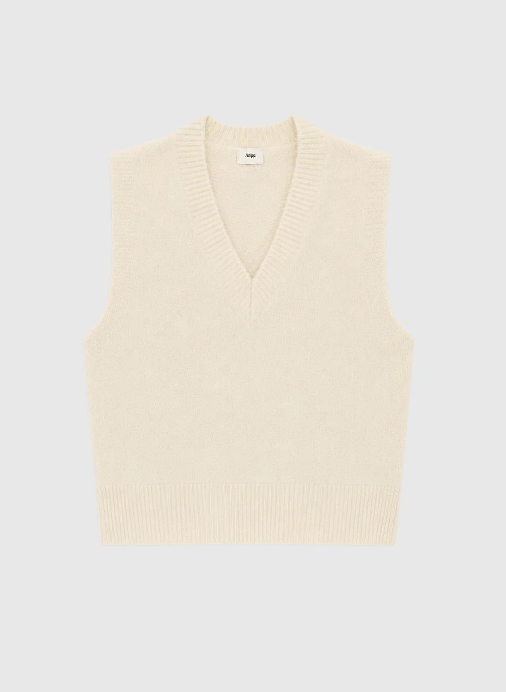 Solène V-Neck Sweater Vest — Ecru