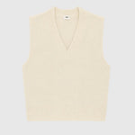 Solène V-Neck Sweater Vest — Ecru