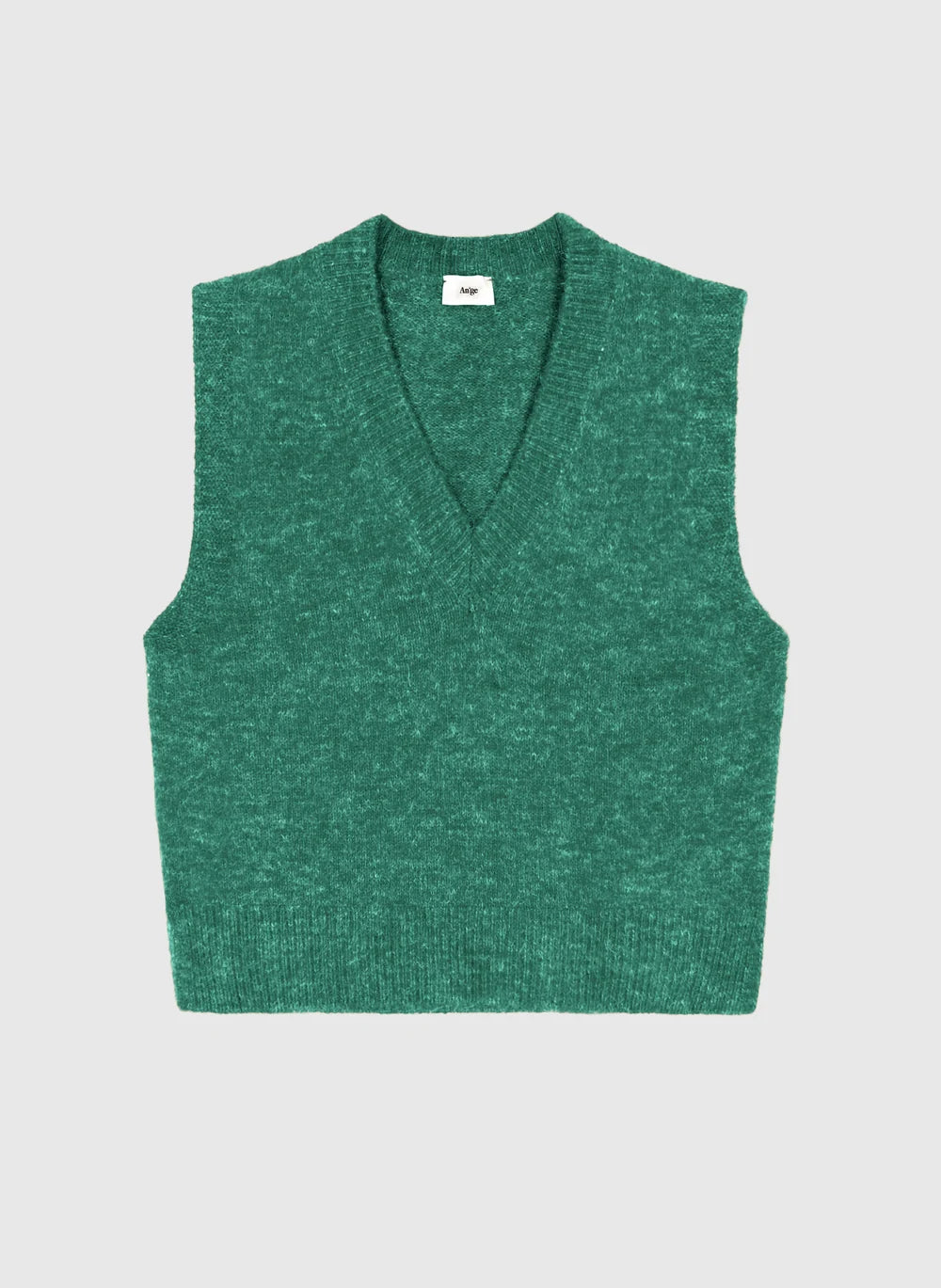 Solène V-Neck Sweater Vest — Emerald