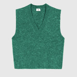 Solène V-Neck Sweater Vest — Emerald