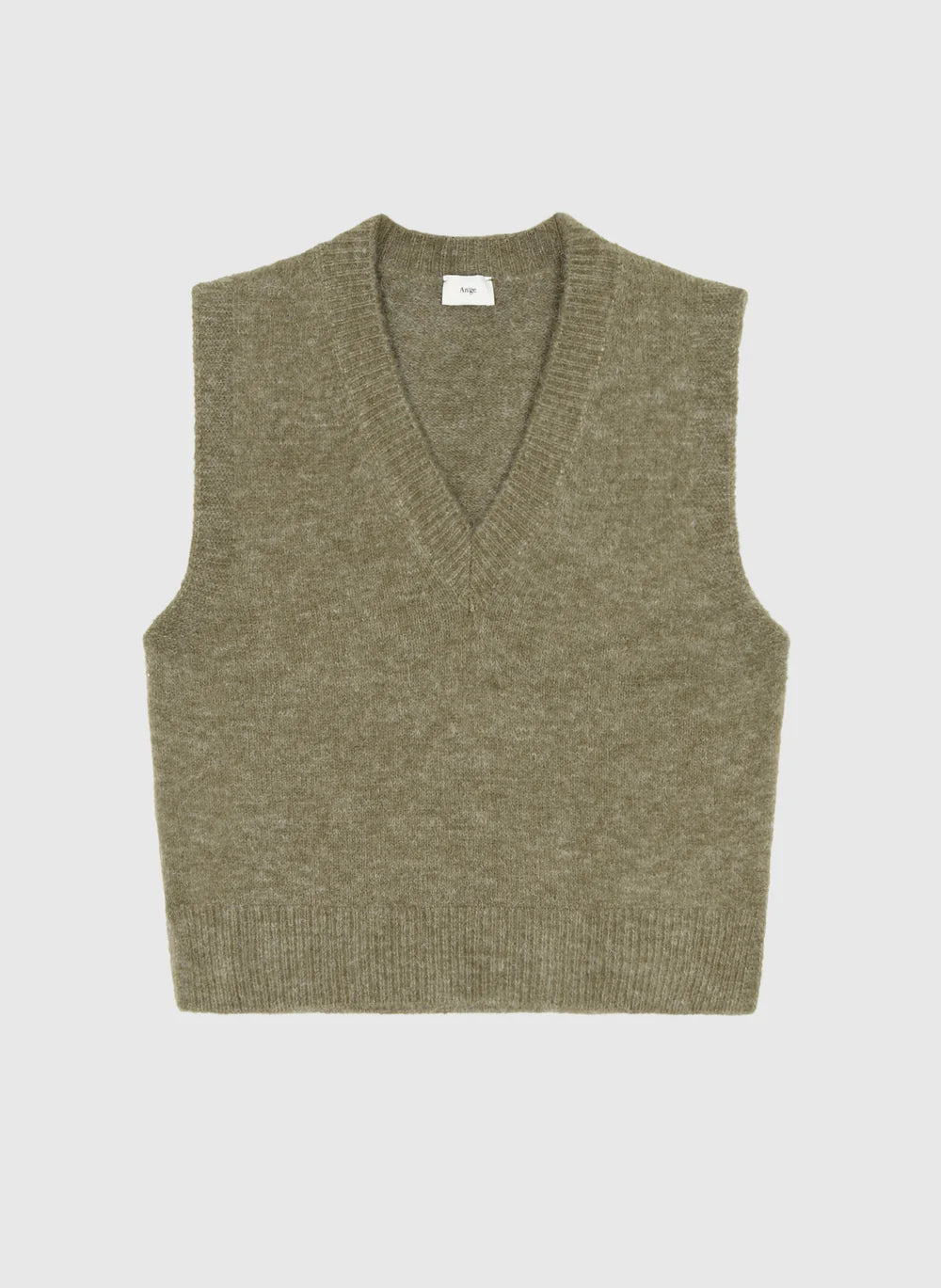 Solène V-Neck Sweater Vest — Matcha