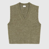 Solène V-Neck Sweater Vest — Matcha