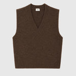 Solène V-Neck Sweater Vest — Mocha