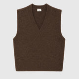 Solène V-Neck Sweater Vest — Mocha
